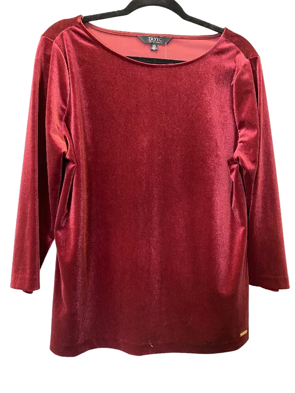 Red Blouse Long Sleeve Isaac Mizrahi, Size L